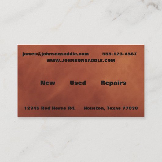 Bruin Lederen Print Custom 2 Side Visitekaartje (Achterkant)