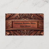 Bruin Lederen Print Custom 2 Side Visitekaartje (Voorkant)