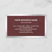 Bruin-lederen stalen dakpanelen visitekaartje (Achterkant)