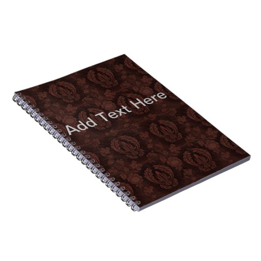 Bruin lederen tekst notitieboek (Rechterzijde)