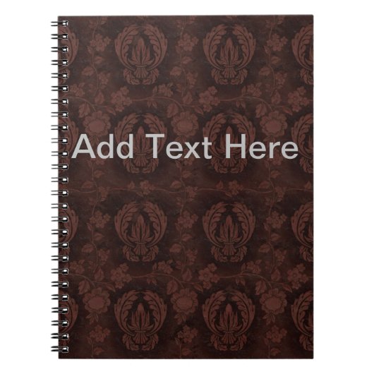 Bruin lederen tekst notitieboek (Voorkant)