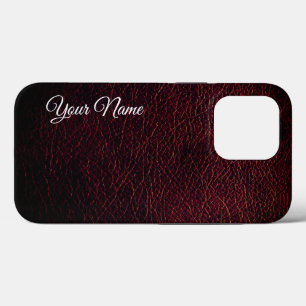 Bruin lederen textiel Case-Mate iPhone case