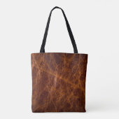 Bruin lederen texturele abstract, kunstmatig, acht tote bag (Achterkant)