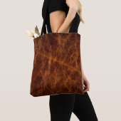 Bruin lederen texturele abstract, kunstmatig, acht tote bag (Dichtbij)