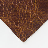 Bruin lederen textureleder, textuur, achtergrond,  fleece deken (Hoek)
