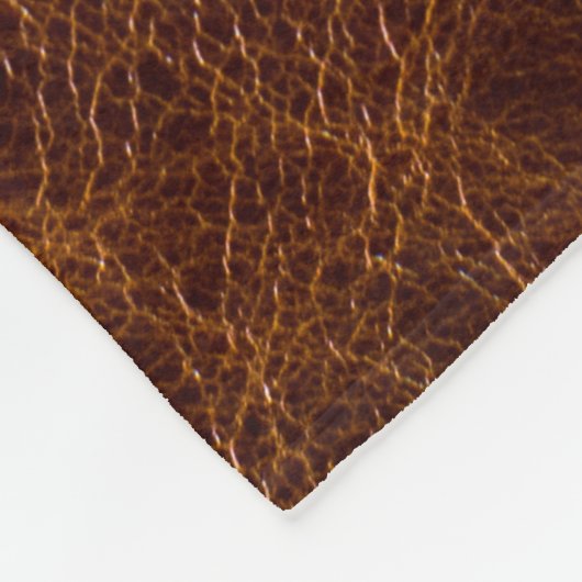 Bruin lederen textureleder, textuur, achtergrond,  fleece deken (Hoek)