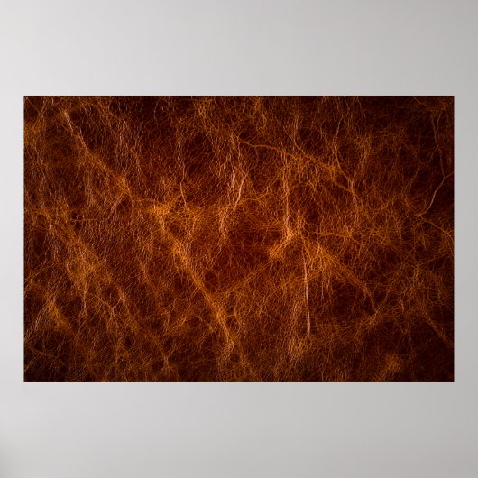 Bruin lederen textureleder, textuur, achtergrond, poster (Voorkant)