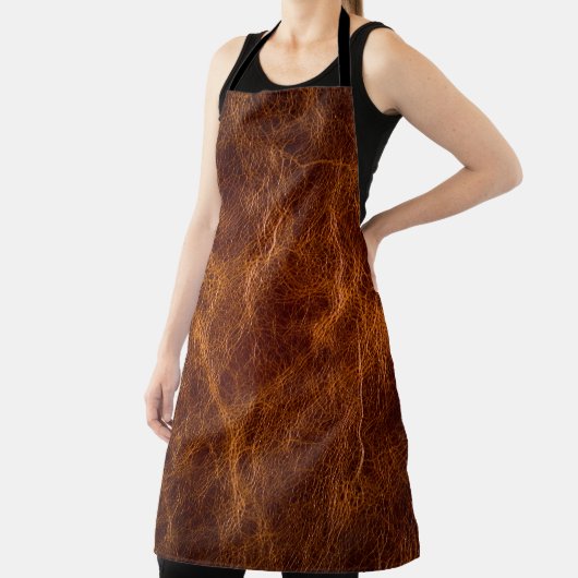 Bruin lederen textureleder, textuur, achtergrond, schort (Insitu)