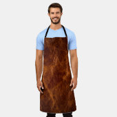 Bruin lederen textureleder, textuur, achtergrond, schort (Gedragen)