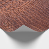 Bruin lederen textuur achtergrondabstract, gerijpt cadeaupapier (Hoek)