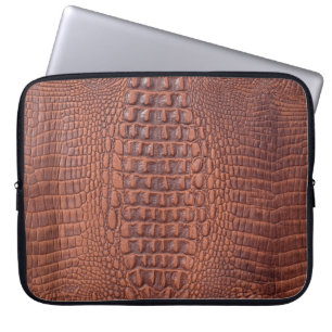 Bruin lederen textuur achtergrondabstract, gerijpt laptop sleeve
