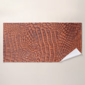 Bruin lederen textuur, achtergrondtextuur, abstrac badhanddoek (Badhanddoek)