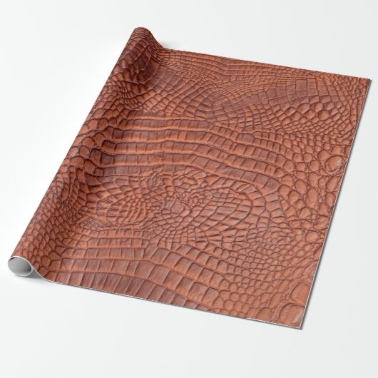 Bruin lederen textuur, achtergrondtextuur, abstrac cadeaupapier (Uitgerold)