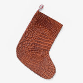 Bruin lederen textuur, achtergrondtextuur, abstrac kleine kerstsok (Voorkant (Hangend))