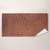 Bruin lederen textuur backgrondontwerp, fond, abst badhanddoek (Badhanddoek)