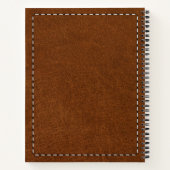 Bruin lederen textuur en schilderij notitieboek (Achterkant)