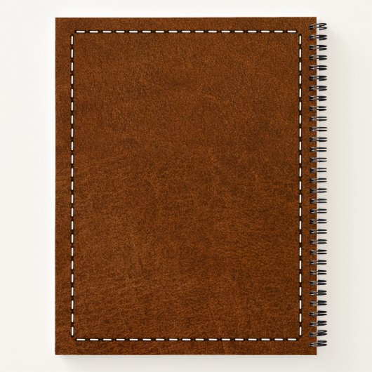 Bruin lederen textuur en schilderij notitieboek (Achterkant)