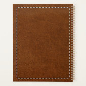 Bruin lederen textuur en schilderij planner (Achterkant)