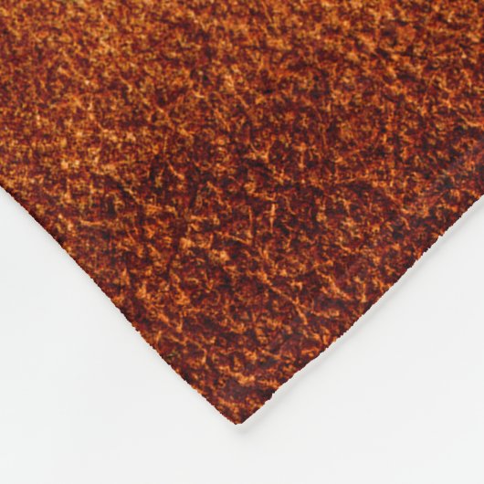 Bruin lederen textuur fleece deken (Hoek)