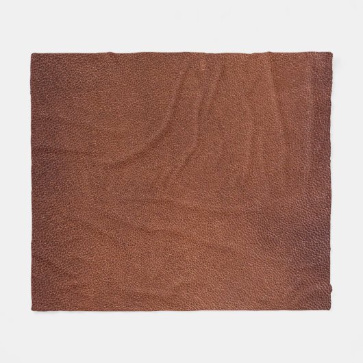 Bruin lederen textuur fleece deken (Voorkant (Horizontaal))