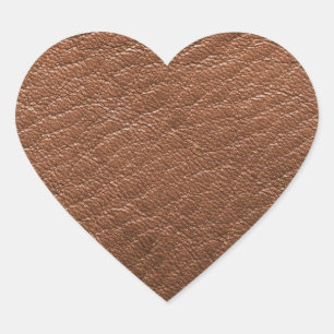 Bruin lederen textuur hart sticker