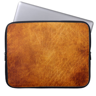 Bruin lederen textuur laptop sleeve