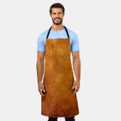 Bruin lederen textuur schort (Gedragen)