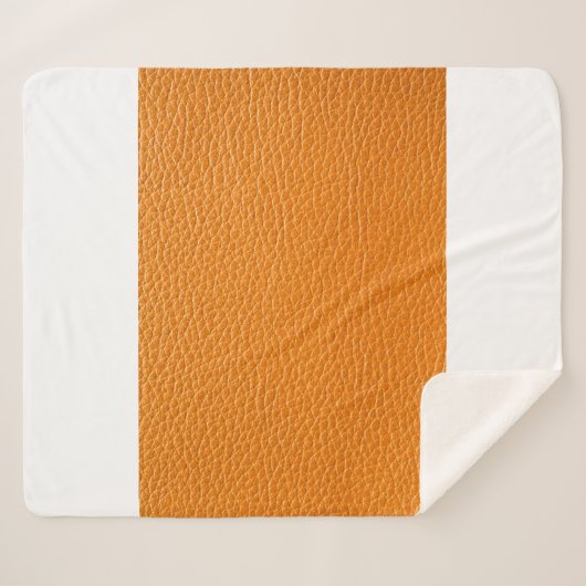 Bruin lederen textuur sherpa deken (Voorkant (horizontaal))