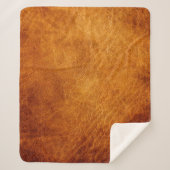 Bruin lederen textuur sherpa deken (Voorkant)