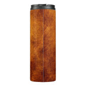 Bruin lederen textuur thermosbeker (Achterkant)