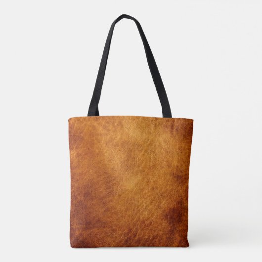 Bruin lederen textuur tote bag (Achterkant)