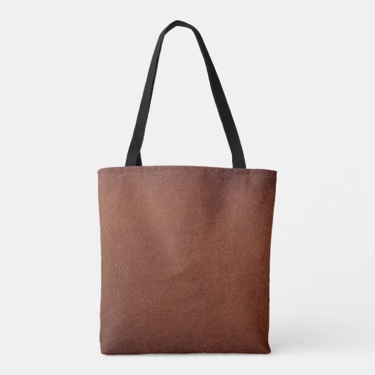 Bruin lederen textuur tote bag (Achterkant)