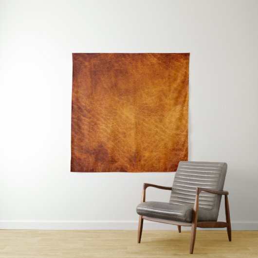 Bruin lederen textuur wandkleed (In Situ (horizontaal))