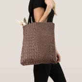 Bruin lederen textuurachtergrond, macroski dicht tote bag (Dichtbij)