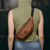 Bruin Lederen Vintage Oude Eenvoudige Monogram Heuptasje