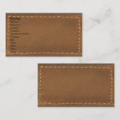 Bruin lederen vormgeving vormgeving visitekaartje (Voorkant / Achterkant)