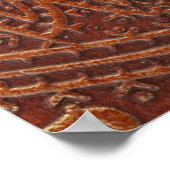 Bruin leer, bewerkt bloemmotief. poster (Hoek)