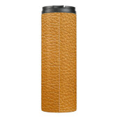 Bruin leer, close-up textuur achtergrond. thermosbeker (Achterkant)