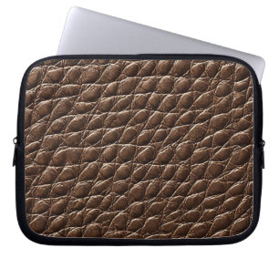 Bruin leer effect patroon laptop sleeve