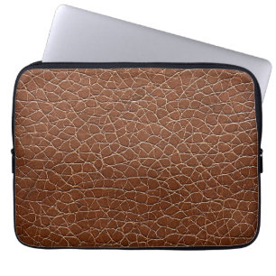 Bruin leer effect patroon laptop sleeve