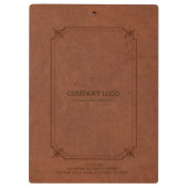 Bruin  leer en Lijst Klembord (Achterkant)