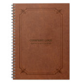 Bruin  leer en Lijst Notitieboek (Voorkant)