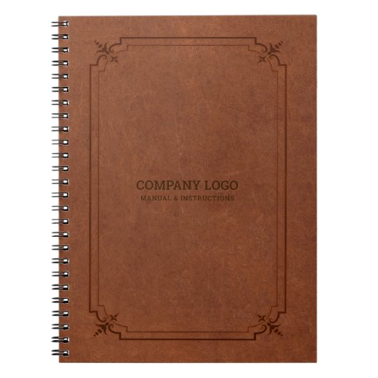 Bruin leer en Lijst Notitieboek (Voorkant)