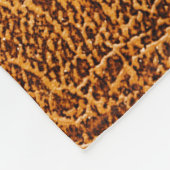 Bruin leer: Gedetailleerde Textuurclose-up Fleece Deken (Hoek)