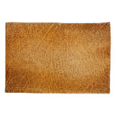 Bruin leer: Gedetailleerde Textuurclose-up Kussensloop (Achterkant)