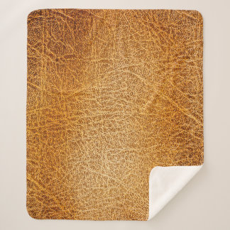 Bruin leer: Gedetailleerde Textuurclose-up Sherpa Deken