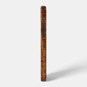 Bruin leer: getextureerde achtergrond. iPhone hoesje (Linkerkant)