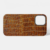 Bruin leer: getextureerde achtergrond. iPhone hoesje (Achterkant horizontaal)