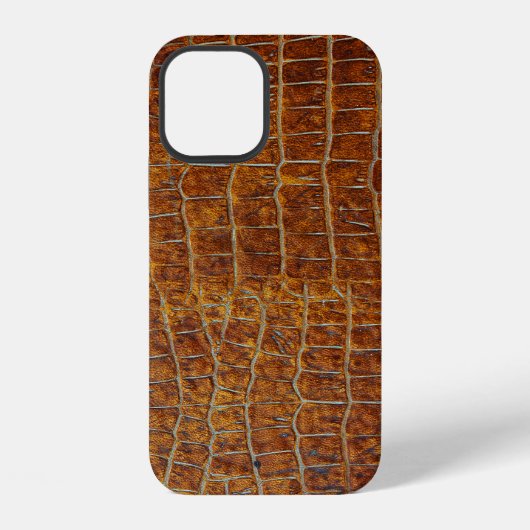 Bruin leer: getextureerde achtergrond. iPhone hoesje (Achterkant)