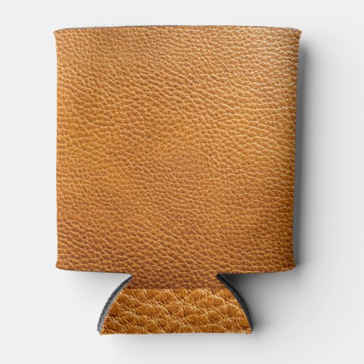 Bruin leer, getextureerde achtergrond luxe. blikjeskoeler (Voorkant)